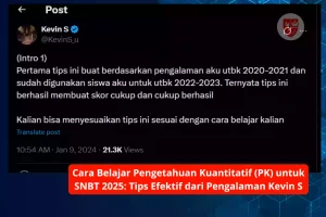 Cara Belajar Pengetahuan Kuantitatif (PK) untuk SNBT 2025 Tips Efektif dari Pengalaman Kevin S