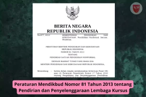Peraturan Mendikbud Nomor 81 Tahun 2013 tentang Pendirian dan Penyelenggaraan Lembaga Kursus