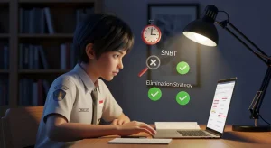Ilustrasi cara nembak jawaban SNBT 2026 dengan strategi eliminasi opsi