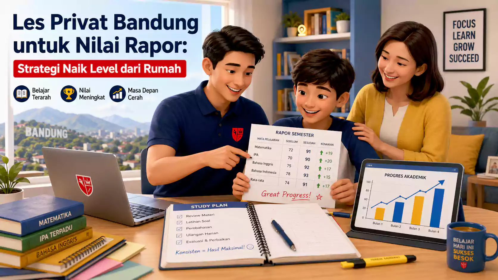 Guru datang ke rumah Bandung untuk les privat yang fleksibel dan nyaman