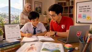 Ilustrasi guru privat SMP Bandung awal masuk sekolah untuk siswa yang belajar di rumah