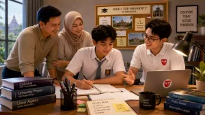 Ilustrasi les privat SMA Bandung awal tahun ajaran untuk siswa yang mempersiapkan nilai dan kuliah
